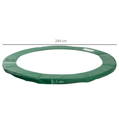 Trampoline Edge Cover Safety Net Weatherproof Tarpaulin Ladder Edge Cover: Ø 244cm Green