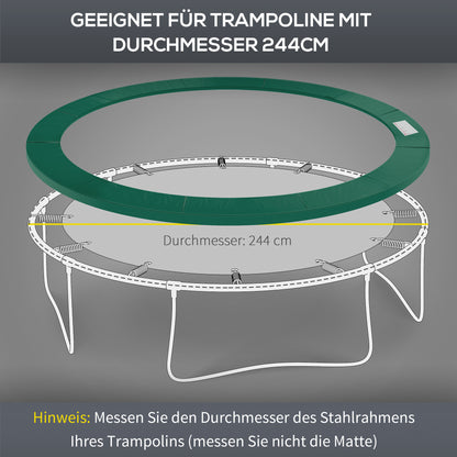 Trampoline Edge Cover Safety Net Weatherproof Tarpaulin Ladder Edge Cover: Ø 244cm Green