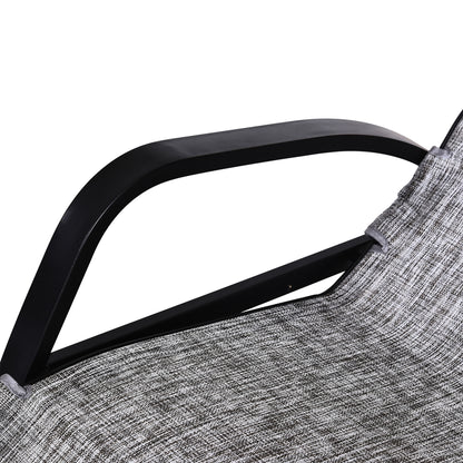 Rocking Chair with Adjustable Backrest and Footrest, Rocking Lounger with Headrest, Garden Recliner, Swing Lounger, Texteline, Gray, 64 x 94 x 108 cm