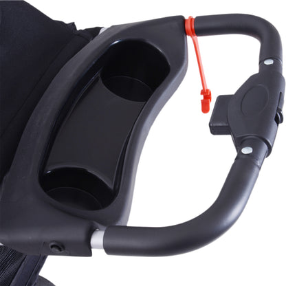 Folding Pet Stroller Pet Carrier for Small Dogs with Adjustable Canopy Storage Basket 2 Universal Wheels Load 15 kg 75x46x94 cm Black