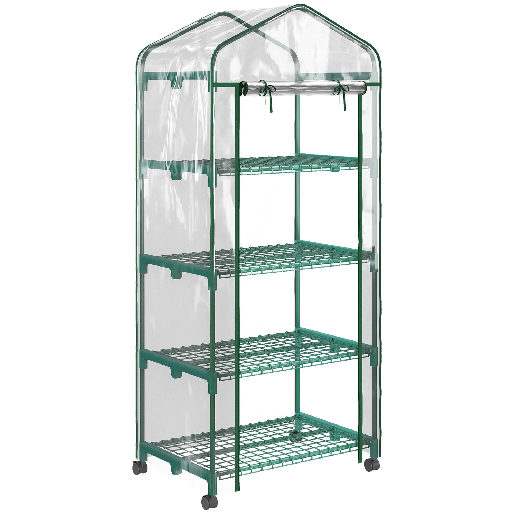 Greenhouse with Roll, Shelves, Winterproof Steel Greenhouse, Greenhouse for Balcony, Garden, Tomato House 69 x 50 x 165 cm, Tomato Greenhouse for Tomatoes, Flowers, Plants Transparent