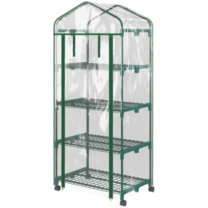 Greenhouse with Roll, Shelves, Winterproof Steel Greenhouse, Greenhouse for Balcony, Garden, Tomato House 69 x 50 x 165 cm, Tomato Greenhouse for Tomatoes, Flowers, Plants Transparent