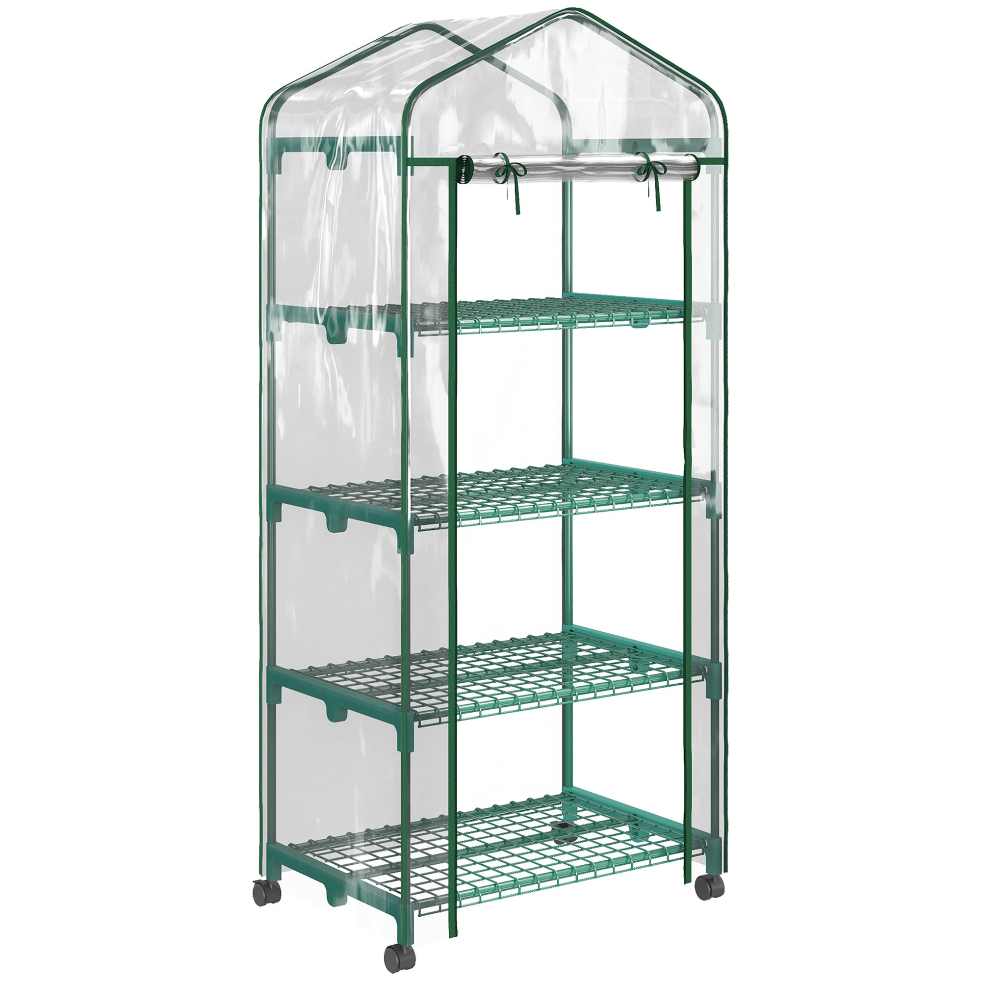 Greenhouse with Roll, Shelves, Winterproof Steel Greenhouse, Greenhouse for Balcony, Garden, Tomato House 69 x 50 x 165 cm, Tomato Greenhouse for Tomatoes, Flowers, Plants Transparent