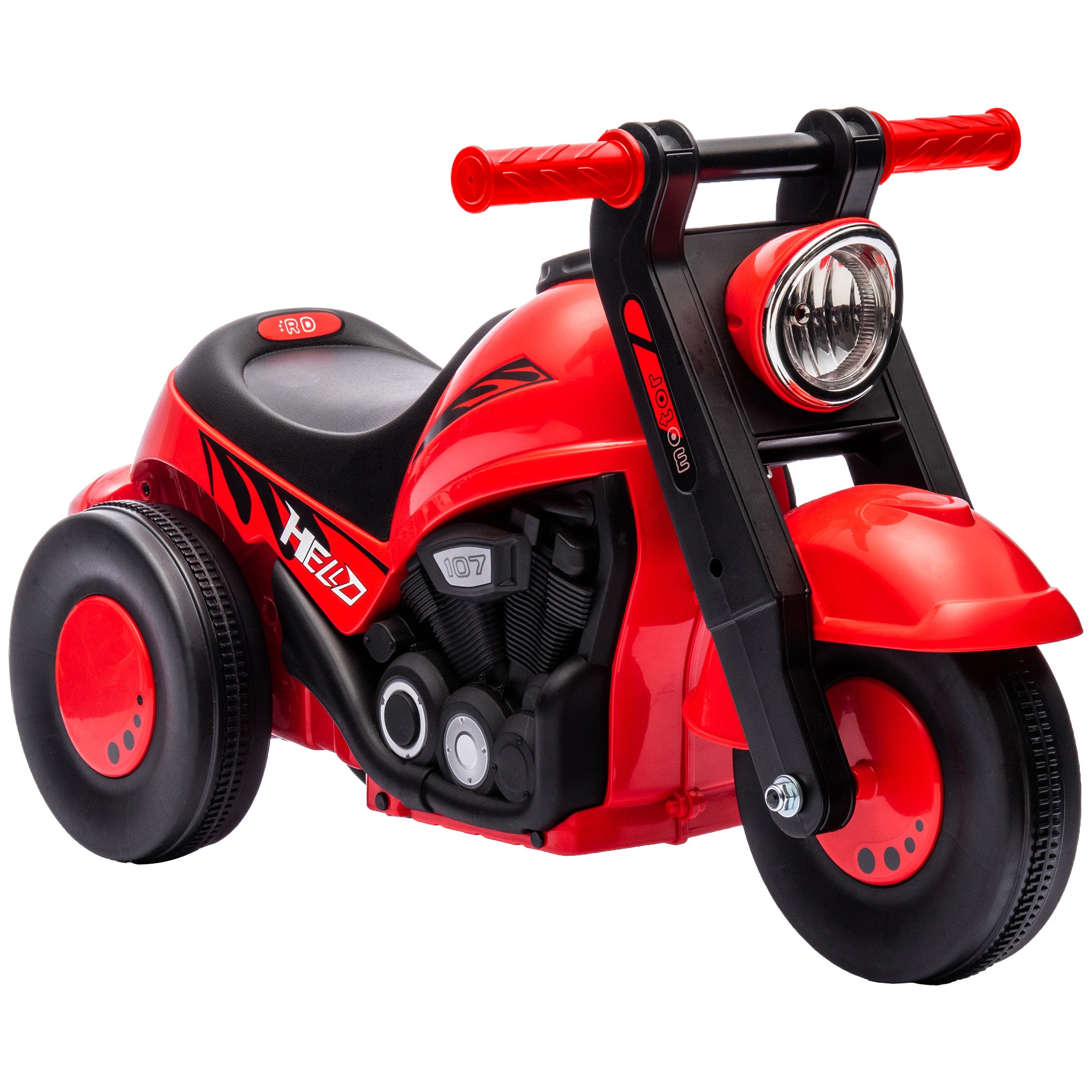 Kids Motorcycle, Slide Car with Music, Child Vehicle, 1.5V Kiddie Car with Bubbles, Tricycle Kids Motorcycle for Children 2-5 Years, up to 30 kg Load Capacity, Red