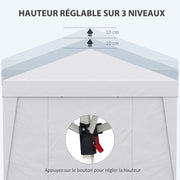 Pop-Up Folding Garden Gazebo Marquee Event Tent 3 x 3m Anti-UV 30+ with Windows Side Panels White Carry Bag