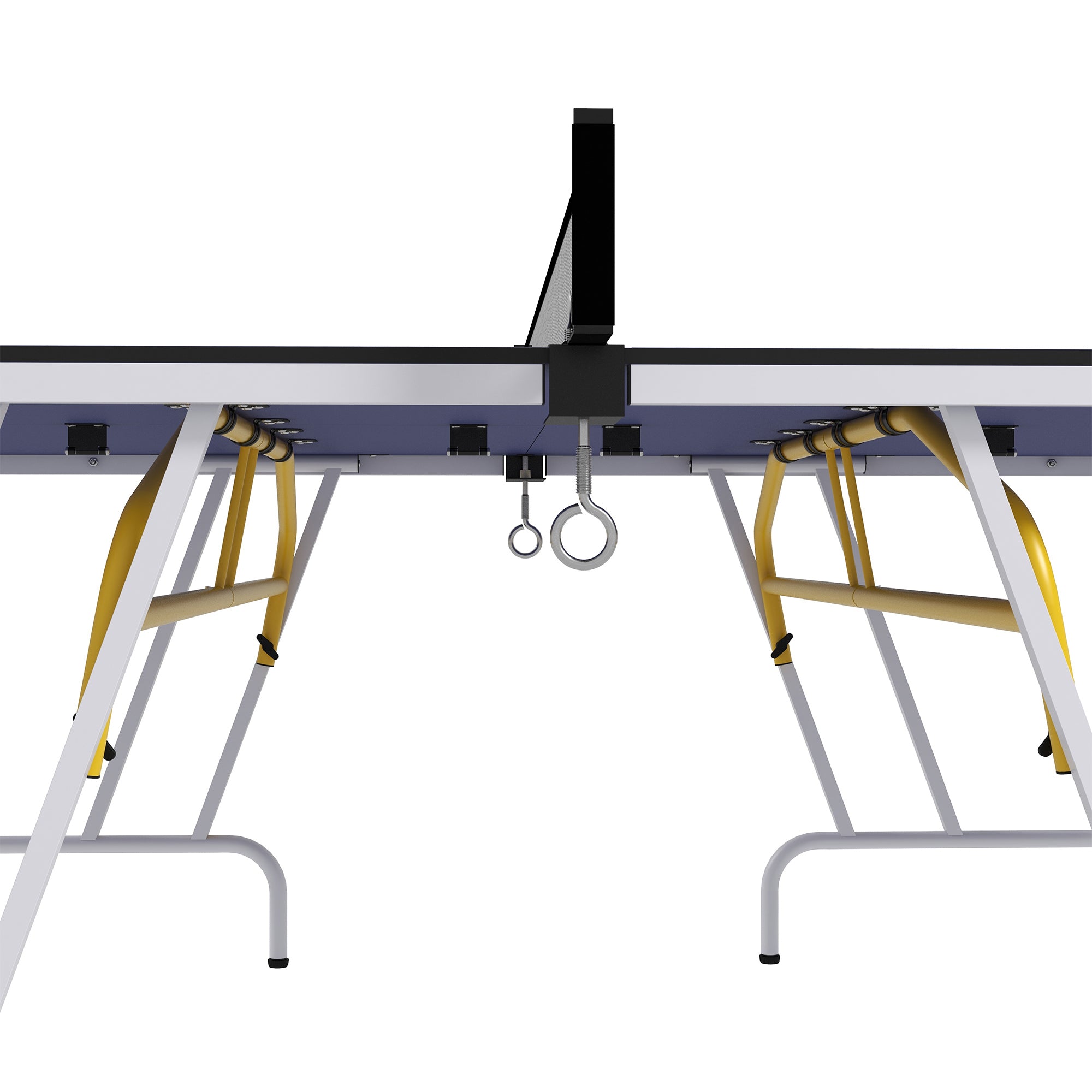 SPORTNOW Quarter-Folding Table Tennis Table with Table Tennis Net, 2 Paddles, 3 Balls, for Indoor 274 x 152.5 x 76 cm Blue