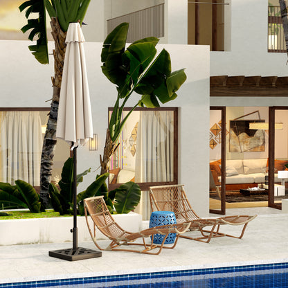 Square Parasol Base 15 kg, Concrete Umbrella Stand, Umbrella Base for Ø 32, 38, 48 mm Pole, Perforated Design, Patio Umbrella Stand for Garden Patio Terrace, 45 x 45 x 33.5 cm, Black