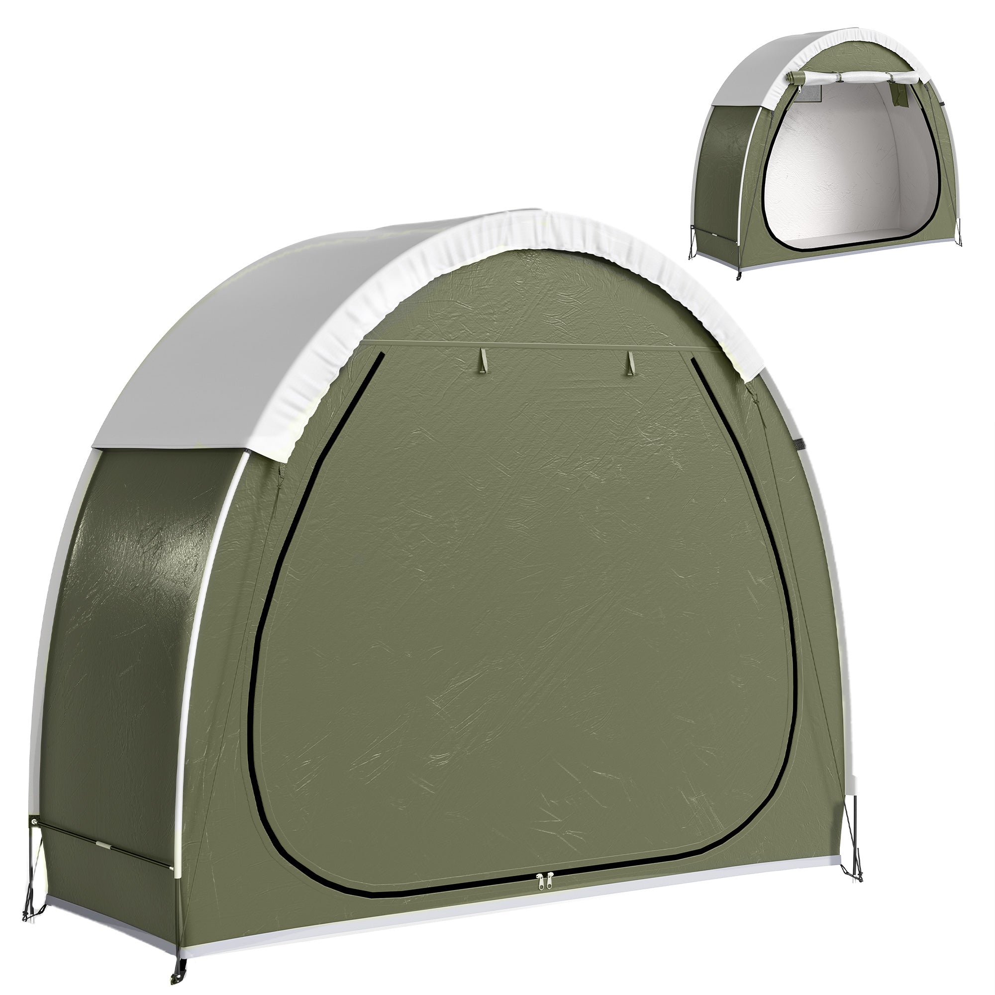 Portable Bike Tent for 2 Bikes – Ventilated, Zipper Door, UPF50+, Waterproof 210D Oxford Bike Shelter (200 x 80 x 170 cm / 78.7" x 31.5" x 66.9")