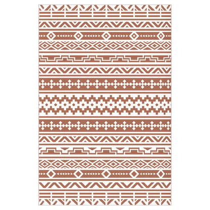 Reversible Outdoor Rug 1.8 x 2.7 m, weather-resistant PP geometric wall pattern floor mat, includes carry bag, outdoor terrace rug, red and white