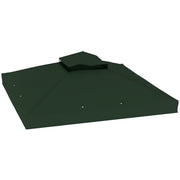 Replacement Canopy for Gazebo 3x3 m Replacement Cover 370g/㎡ with Double Roof with Mosquito Net UV Protection 30+ Replacement Canopy for Gazebo Green