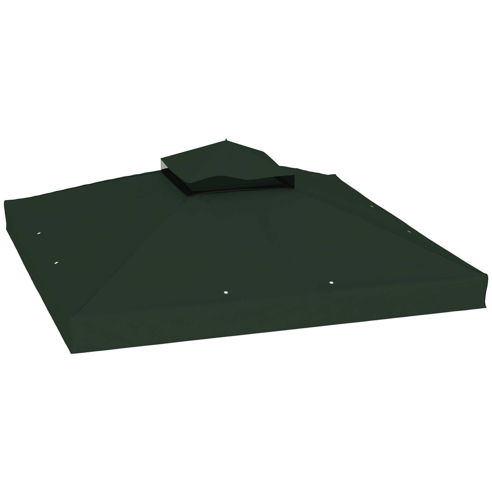 Replacement Canopy for Gazebo 3x3 m Replacement Cover 370g/㎡ with Double Roof with Mosquito Net UV Protection 30+ Replacement Canopy for Gazebo Green