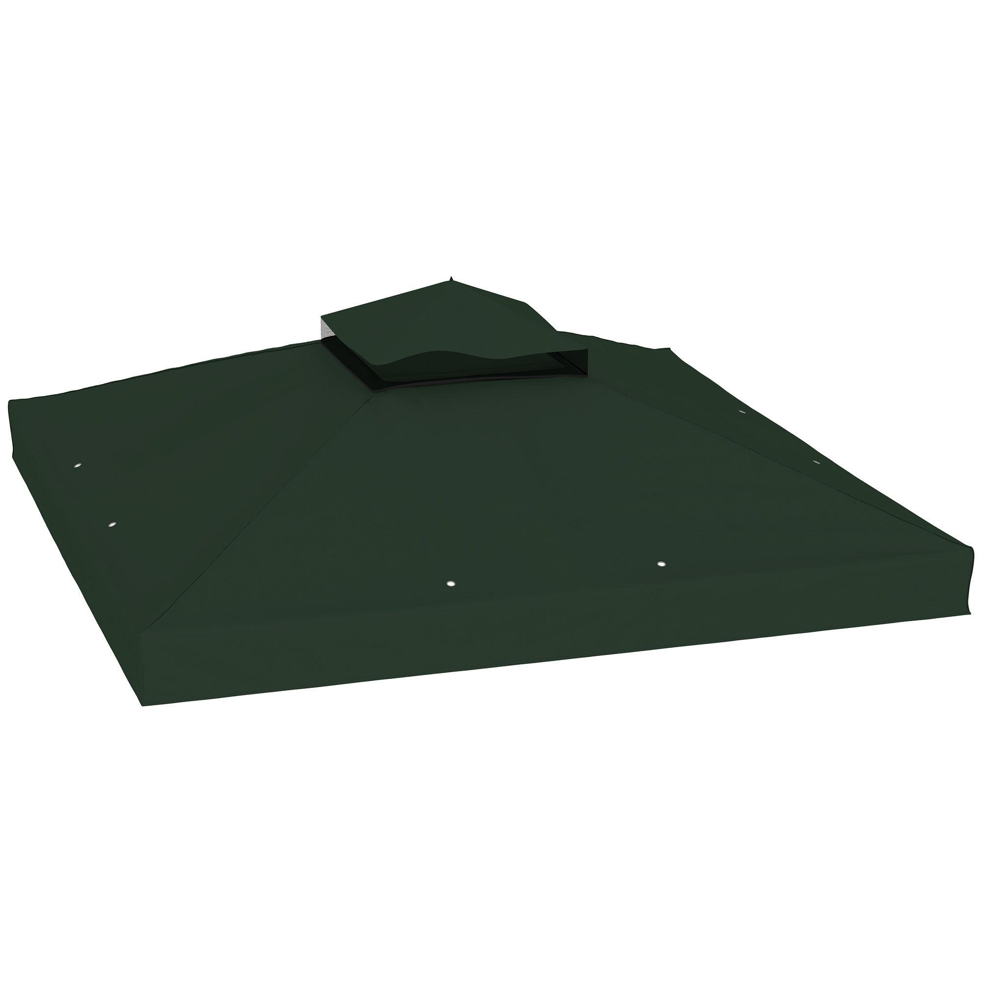 Replacement Canopy for Gazebo 3x3 m Replacement Cover 370g/㎡ with Double Roof with Mosquito Net UV Protection 30+ Replacement Canopy for Gazebo Green