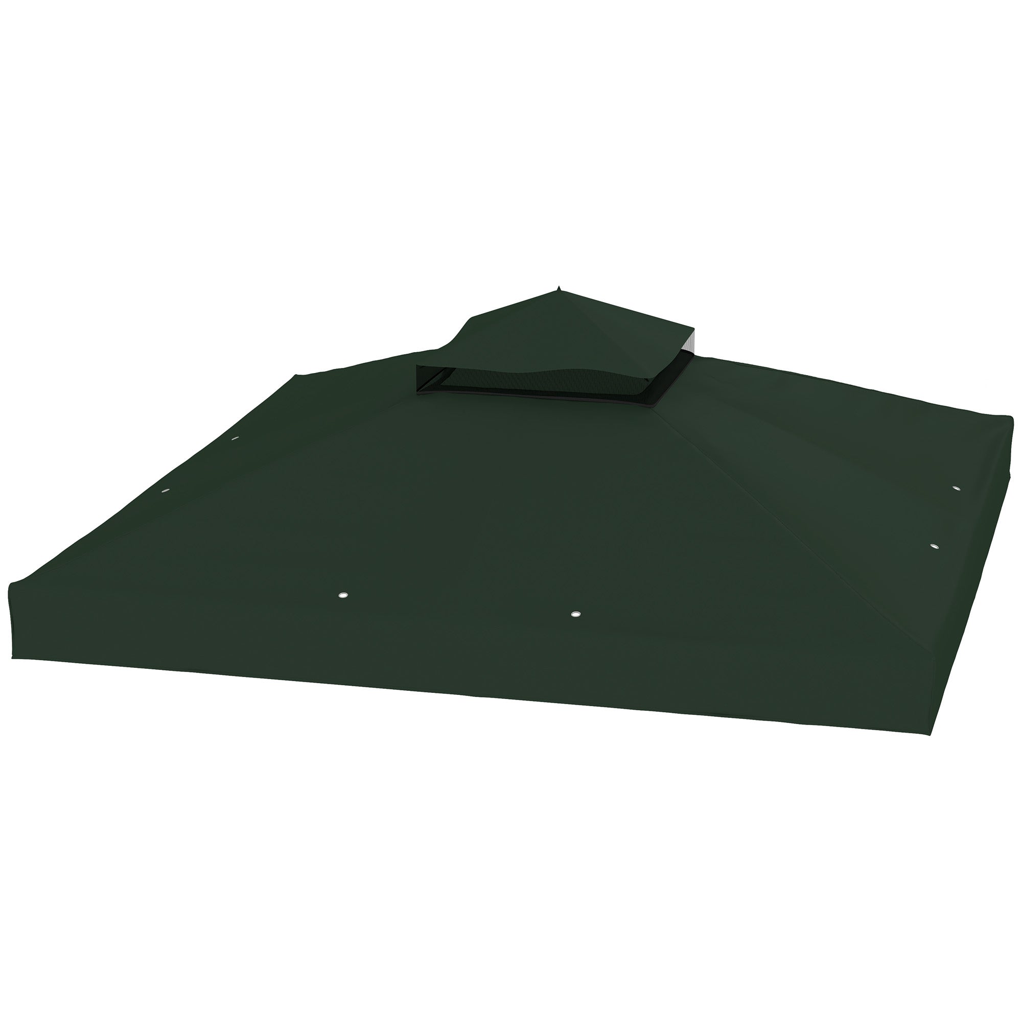 Replacement Canopy for Gazebo 3x3 m Replacement Cover 370g/㎡ with Double Roof with Mosquito Net UV Protection 30+ Replacement Canopy for Gazebo Green