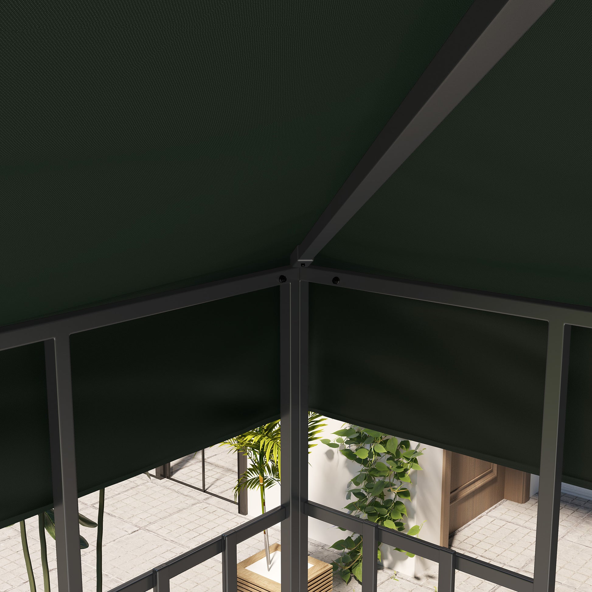 Replacement Canopy for Gazebo 3x3 m Replacement Cover 370g/㎡ with Double Roof with Mosquito Net UV Protection 30+ Replacement Canopy for Gazebo Green
