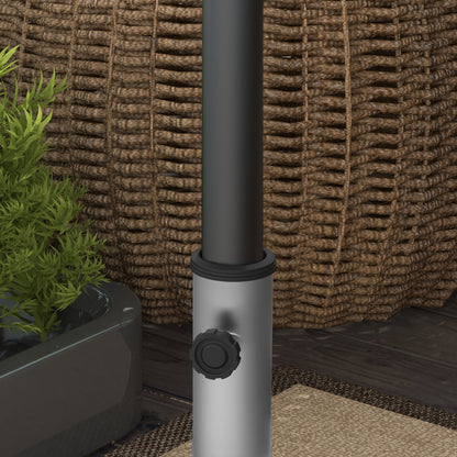 Granite Umbrella Stand 28kg Umbrella Base with Two Rotating Knobs on the Stand for Mast Diameter Ø 32/38/48 mm, Umbrella Stand with Wheels for Garden, Balcony, Granite, Gray