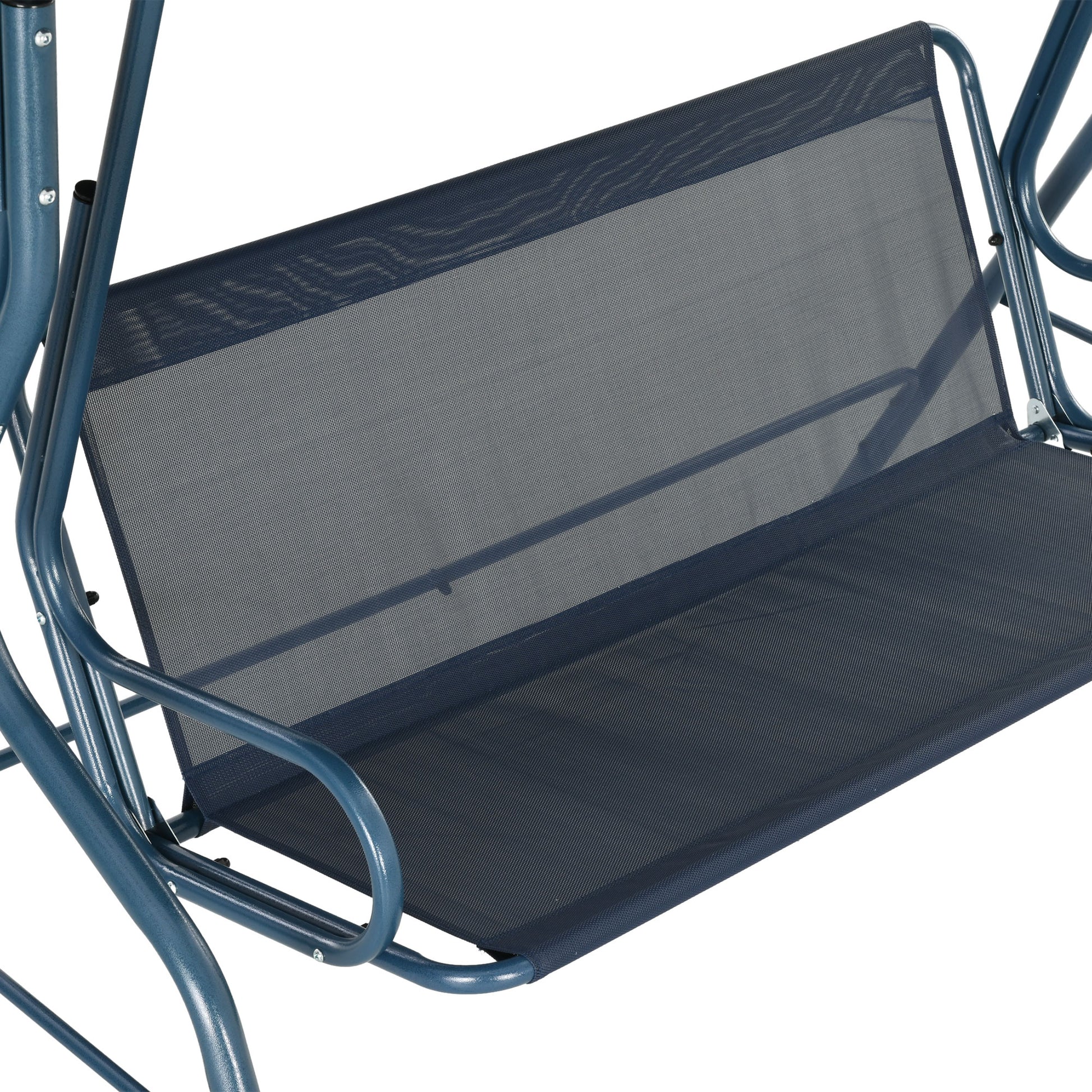 2-3 Seater Garden Swing Outdoor Swing with Adjustable Waterproof Canopy and Steel Frame for Patio Balcony 170x110x153 cm Blue