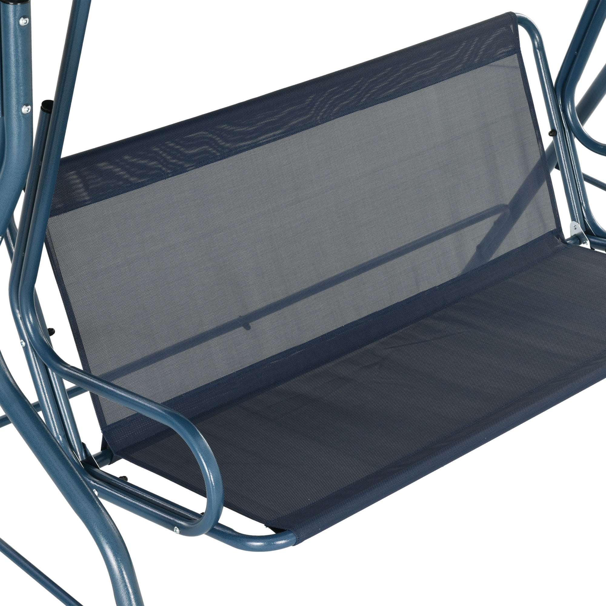 2-3 Seater Garden Swing Outdoor Swing with Adjustable Waterproof Canopy and Steel Frame for Patio Balcony 170x110x153 cm Blue