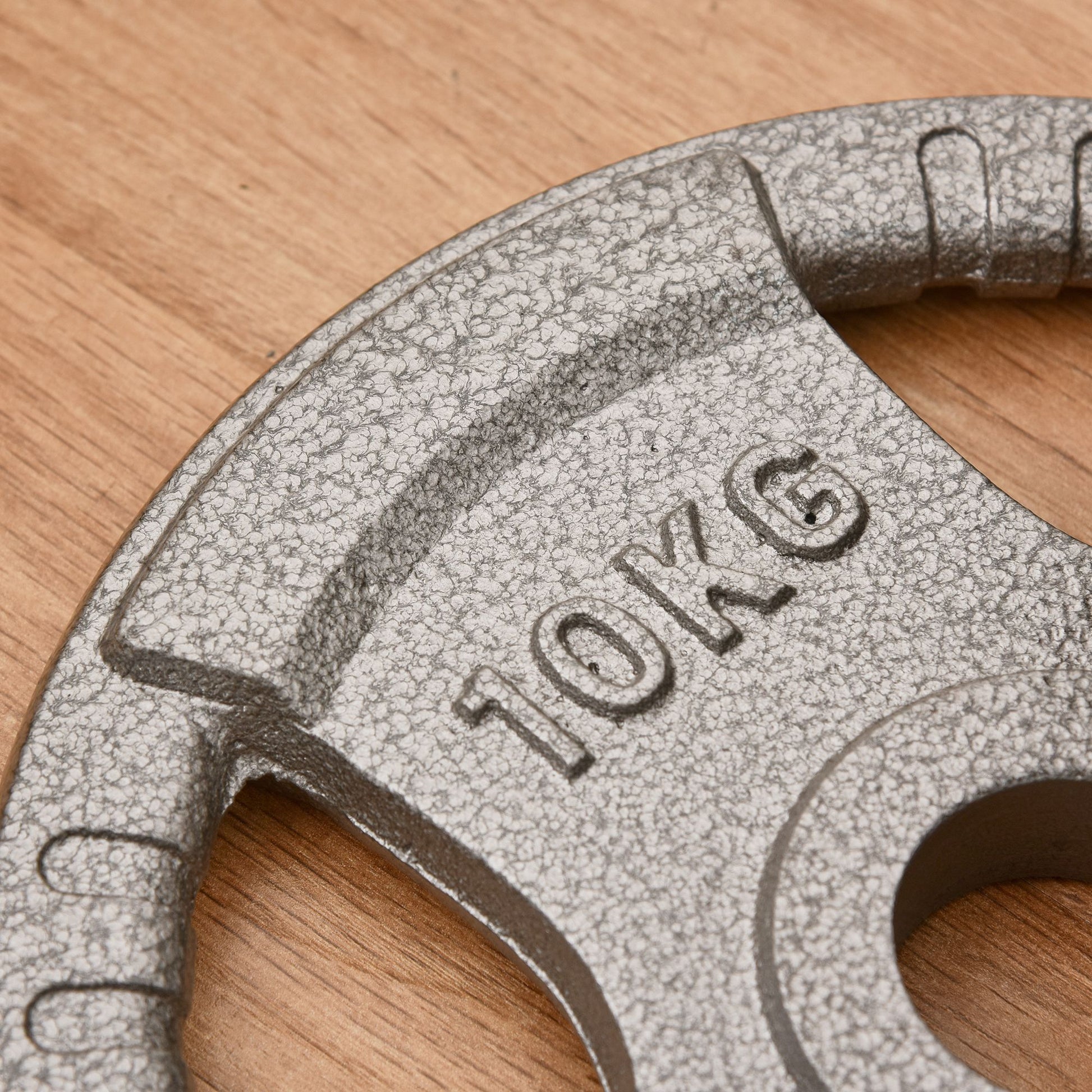 Set of 6 Steel Weight Plates Total of 35 kg 2x10 kg 2x5 kg 2x2.5 kg Olympic Plates with Central Hole of Ø54 mm for Home Gym Training Silver