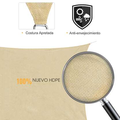 - Rectangular Sail Canopy (various sizes and colors), size 3x4m, color sand