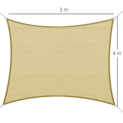 - Rectangular Sail Canopy (various sizes and colors), size 3x4m, color sand