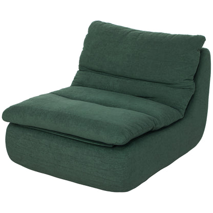 Floor Chair with one-piece ultrahigh density foam, floor sofa Lazy Sofa with velvet look meditation chair lounge chair for home, office, Green