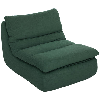 Floor Chair with one-piece ultrahigh density foam, floor sofa Lazy Sofa with velvet look meditation chair lounge chair for home, office, Green