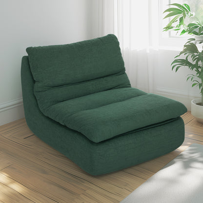 Floor Chair with one-piece ultrahigh density foam, floor sofa Lazy Sofa with velvet look meditation chair lounge chair for home, office, Green