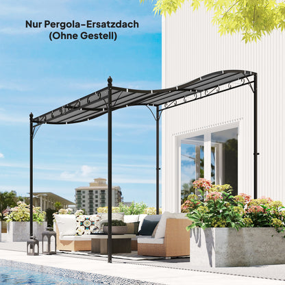 Replacement Pergola Canopy, 298 x 293 cm (9.8 x 9.6 ft) Sun Sail for 3 x 3 m Pavilion — Dark Gray