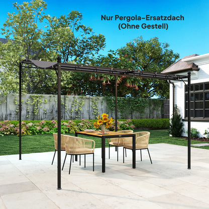 Replacement Pergola Canopy, 298 x 293 cm (9.8 x 9.6 ft) Sun Sail for 3 x 3 m Pavilion — Dark Gray
