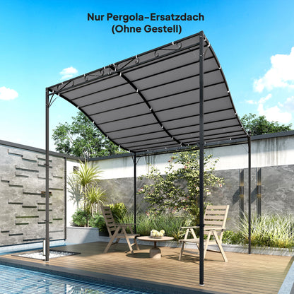 Replacement Pergola Canopy, 298 x 293 cm (9.8 x 9.6 ft) Sun Sail for 3 x 3 m Pavilion — Dark Gray