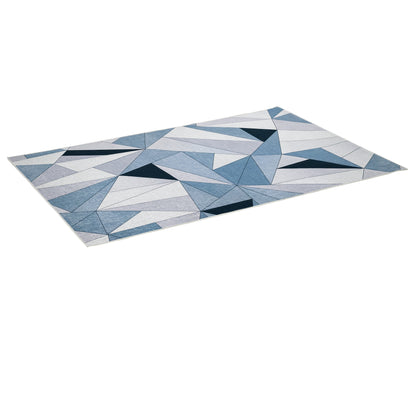 Modern Velvet Diamond Pattern Living Room Rug 230x160 cm Geometric Rug with Non-Slip Base for Bedroom Office Study Multicolor