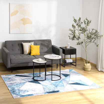 Modern Velvet Diamond Pattern Living Room Rug 230x160 cm Geometric Rug with Non-Slip Base for Bedroom Office Study Multicolor