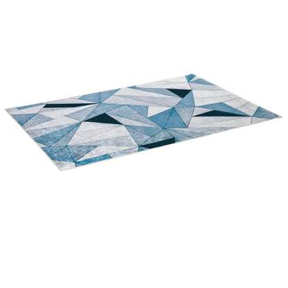 Modern Velvet Diamond Pattern Living Room Rug 230x160 cm Geometric Rug with Non-Slip Base for Bedroom Office Study Multicolor