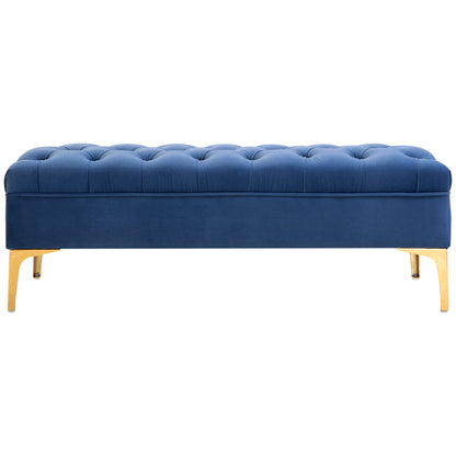 Bench, Bed Bench, Shoe Bench with Elevated Legs, Bedroom, Velvet Blue 118 x 45 x 42 cm