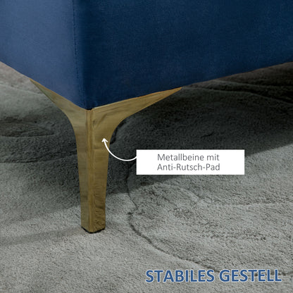 Bench, Bed Bench, Shoe Bench with Elevated Legs, Bedroom, Velvet Blue 118 x 45 x 42 cm