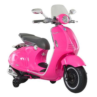 Kids Electric Motorcycle, 6V Children's Motorcycle with Headlights, Music, Forward and Reverse Gears, Training Wheels, 30 kg Capacity, Electric Motorcycle for 3-6 Year Old Kids, Pink