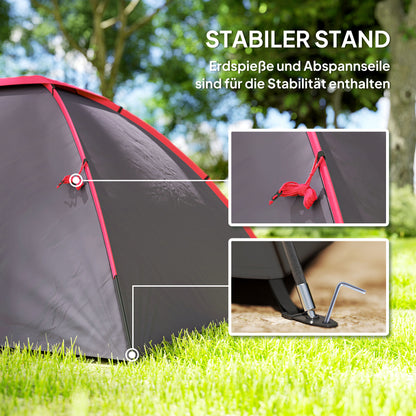 Camping Tent for 3 Persons Light, Stable Waterproof UV 50+ Dome Tent with Canopy Door Window, Groundsheet Family Tent with 2000mm Water Column Tent for Camping Travel Trekking Garden