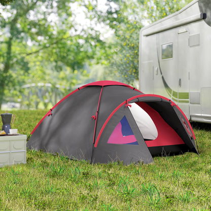 Camping Tent for 3 Persons Light, Stable Waterproof UV 50+ Dome Tent with Canopy Door Window, Groundsheet Family Tent with 2000mm Water Column Tent for Camping Travel Trekking Garden