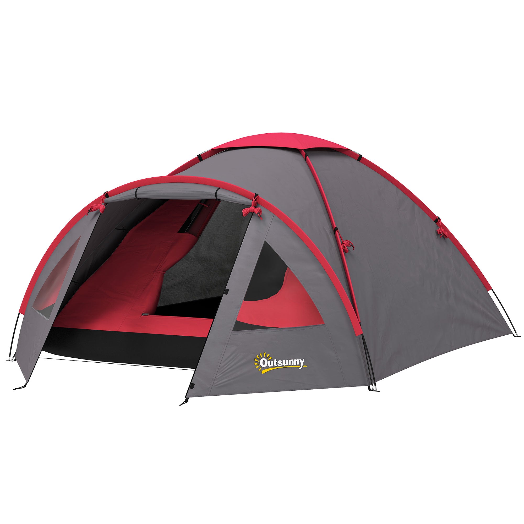 Camping Tent for 3 Persons Light, Stable Waterproof UV 50+ Dome Tent with Canopy Door Window, Groundsheet Family Tent with 2000mm Water Column Tent for Camping Travel Trekking Garden