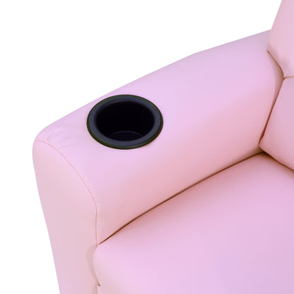 Kids Chair, Minichair, Kids Sofa for 3-6 Years Old, Reclining Function, Built-in Cup Holder, Pink, 62 x 56 x 69 cm