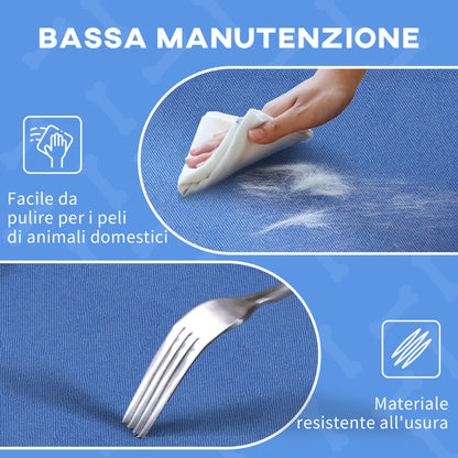 Medium Size Folding Dog Bed for Indoor and Outdoor, Raised Dog Bed, Metal and Oxford Fabric Dog House, 76x61x18 cm, Blue