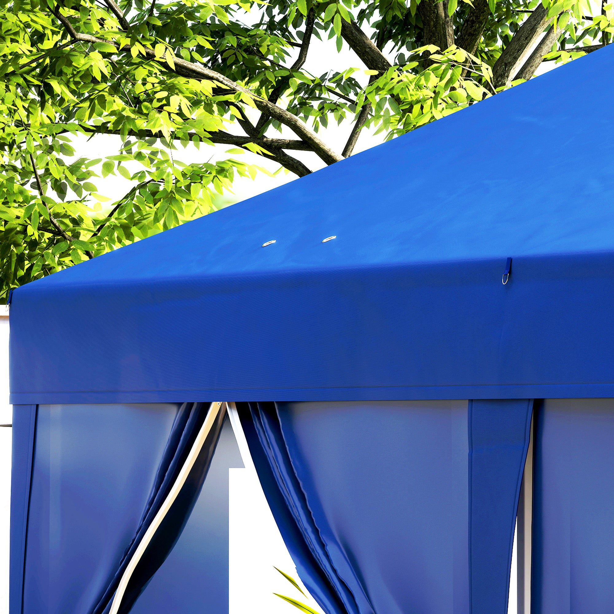 Outdoor Garden Gazebo Folding Pop-Up Gazebo 3 x 6 m with 6 Side Walls, Drainage Holes, Included Carrying Bag, Folding Canopy for Camping Festival Wedding, Blue