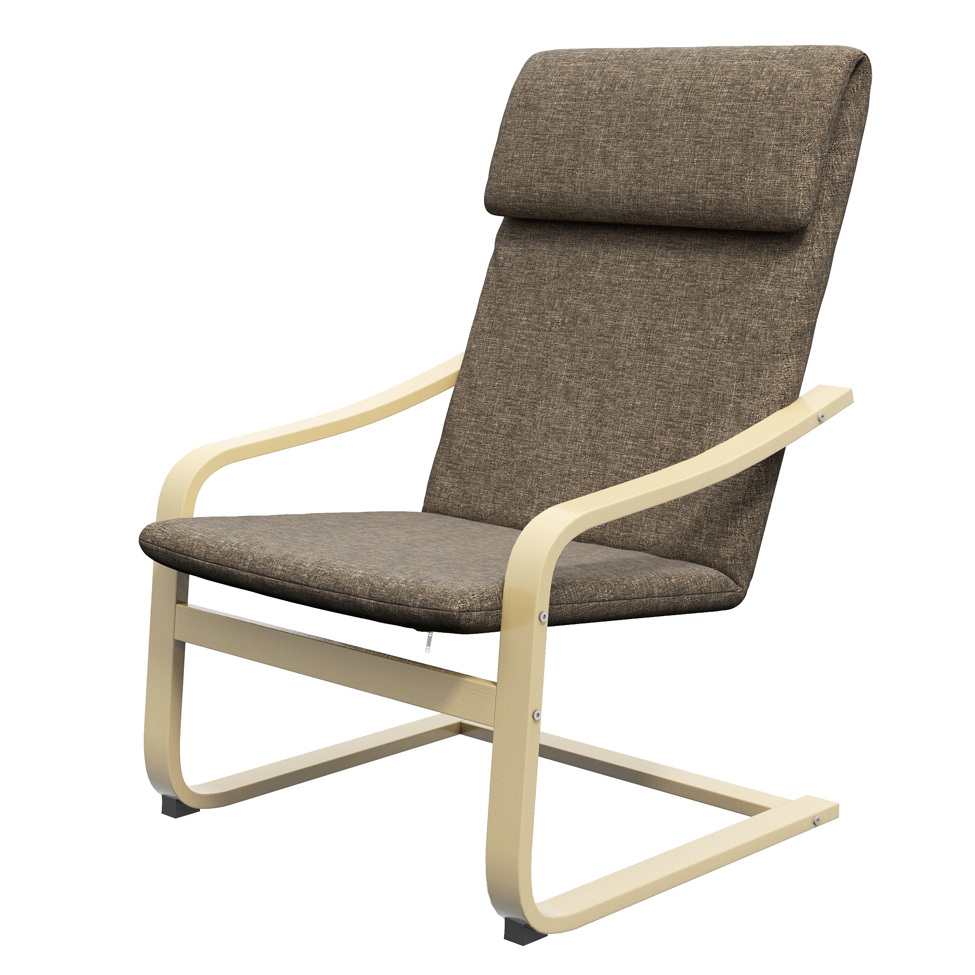 Recliner Chair, Relax Chair, Armchair with Headrest, Rocking Chair, Dining Chair with Linen Look for Living Room, Brown 65 x 69 x 98cm