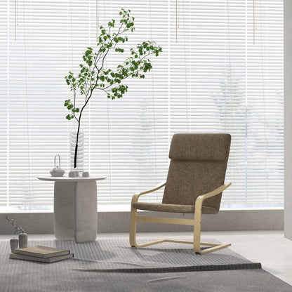 Recliner Chair, Relax Chair, Armchair with Headrest, Rocking Chair, Dining Chair with Linen Look for Living Room, Brown 65 x 69 x 98cm