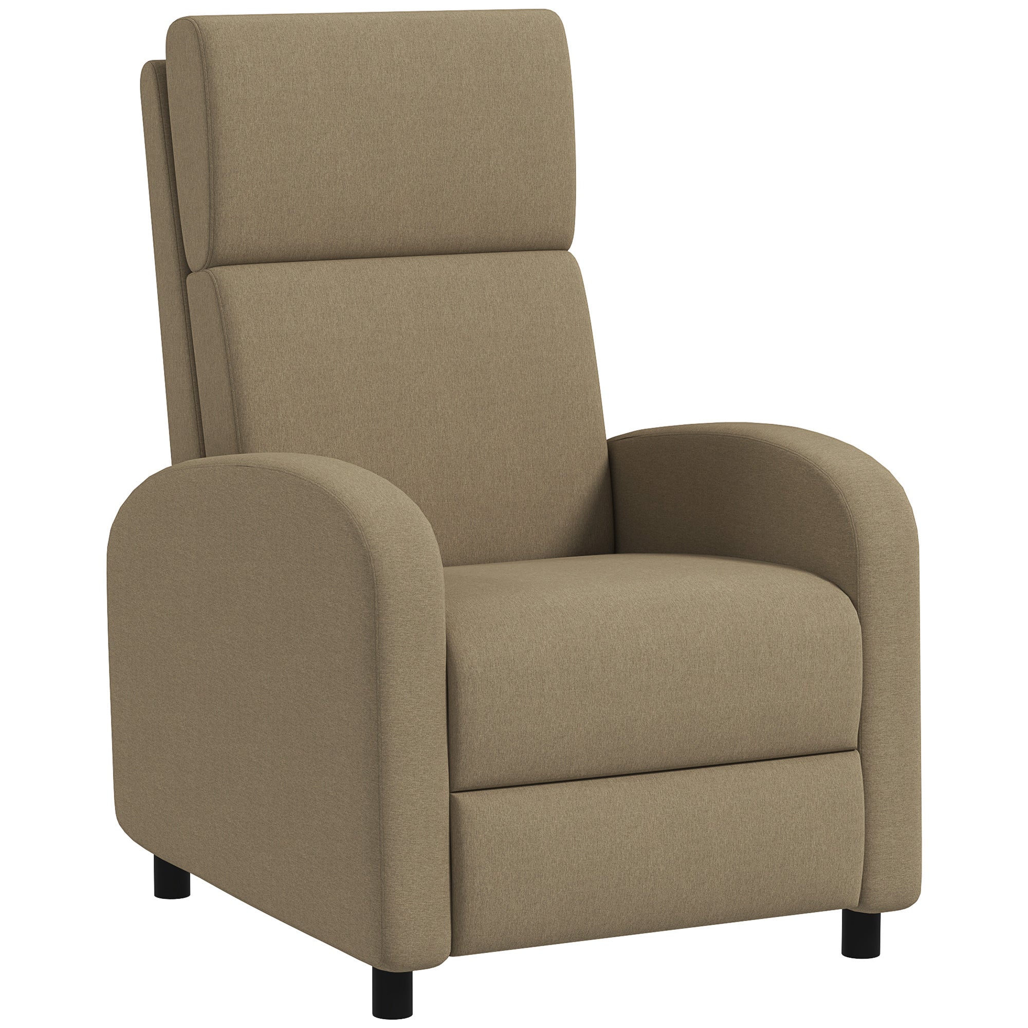 Reclining Chair Relaxation Armchair with Manual 160° Adjustable Backrest, Integrated Footrest for Living Room Bedroom Home Cinema, Weight Capacity 120kg, Beige