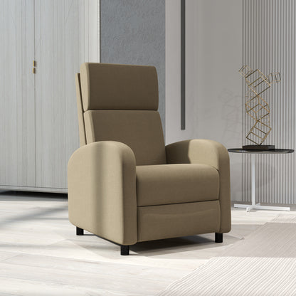 Reclining Chair Relaxation Armchair with Manual 160° Adjustable Backrest, Integrated Footrest for Living Room Bedroom Home Cinema, Weight Capacity 120kg, Beige