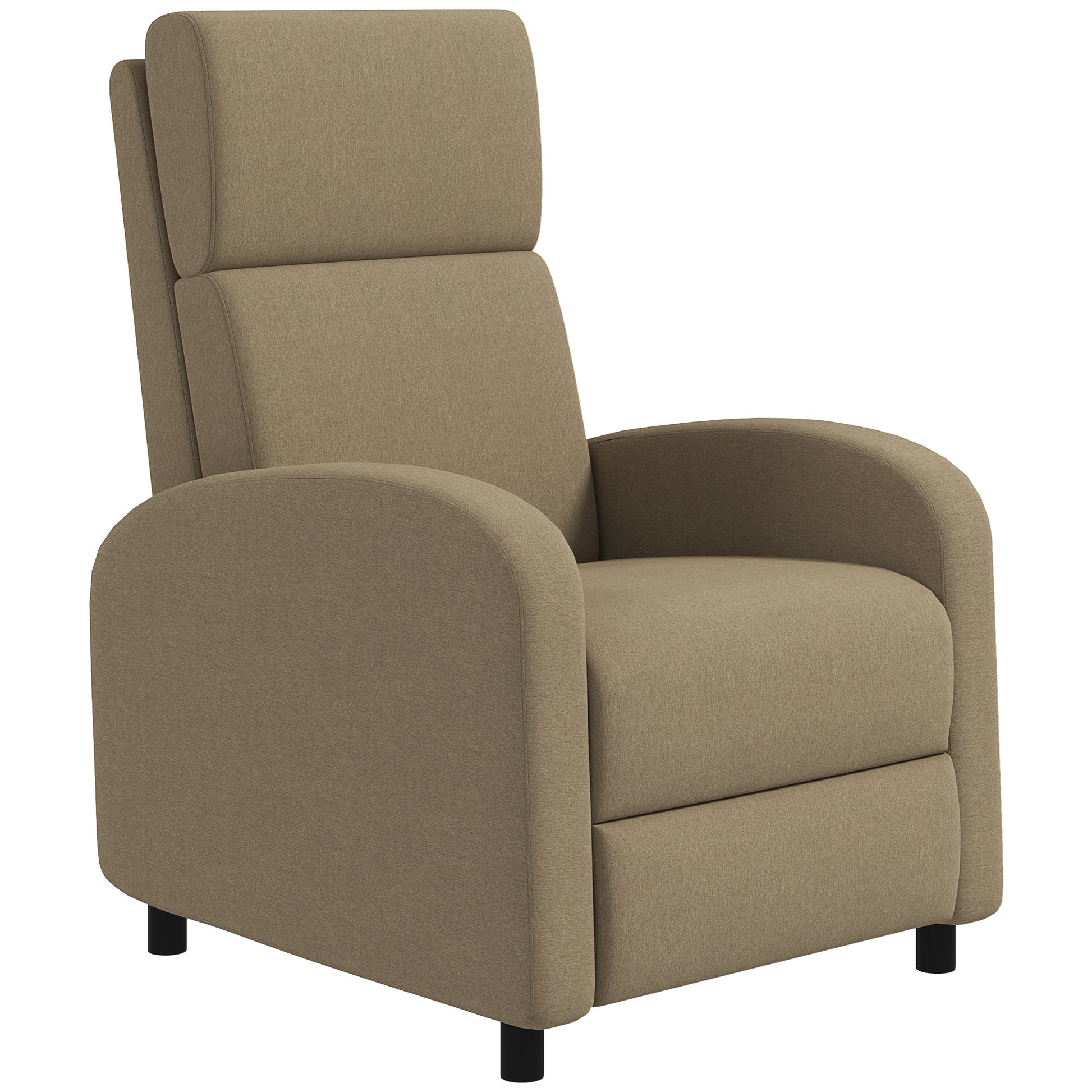 Reclining Chair Relaxation Armchair with Manual 160° Adjustable Backrest, Integrated Footrest for Living Room Bedroom Home Cinema, Weight Capacity 120kg, Beige