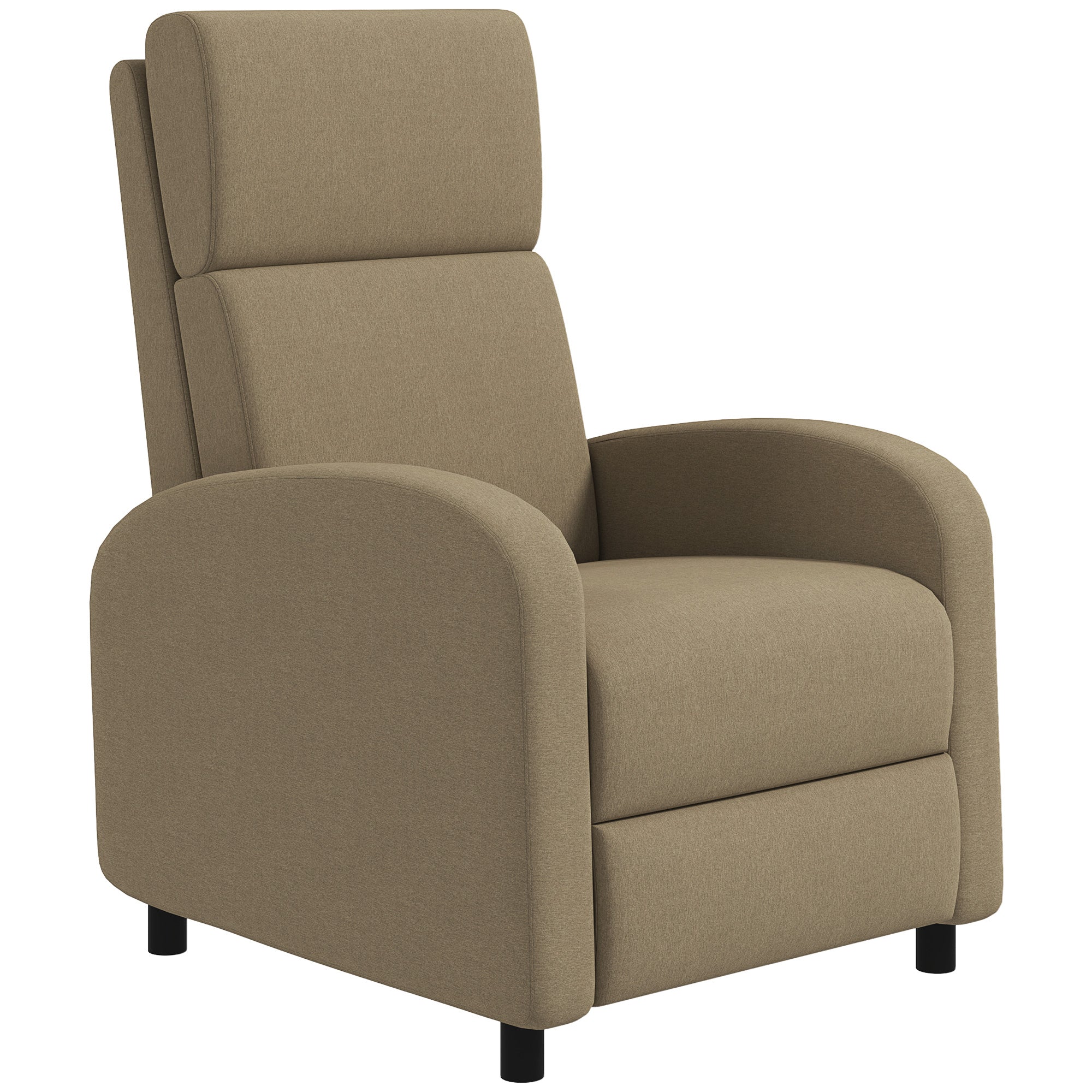 Reclining Chair Relaxation Armchair with Manual 160° Adjustable Backrest, Integrated Footrest for Living Room Bedroom Home Cinema, Weight Capacity 120kg, Beige