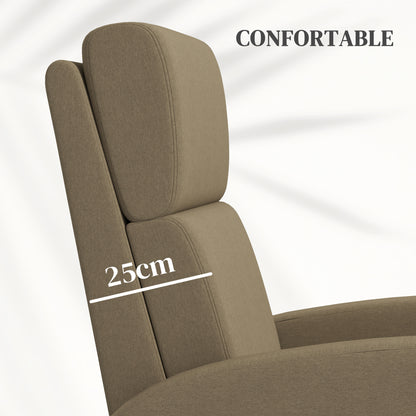 Reclining Chair Relaxation Armchair with Manual 160° Adjustable Backrest, Integrated Footrest for Living Room Bedroom Home Cinema, Weight Capacity 120kg, Beige