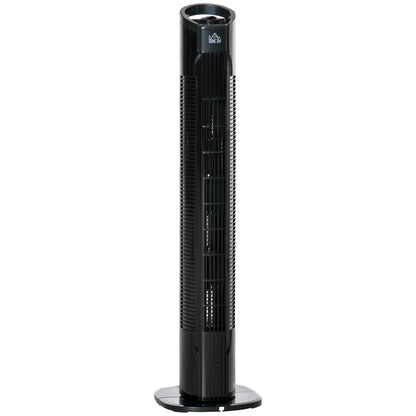 Modern Column Fan, 3 Speeds with 70° Oscillation, Tower Fan with Round Base and Handle, 50W Power, Ø 20 x 78.5 cm, black